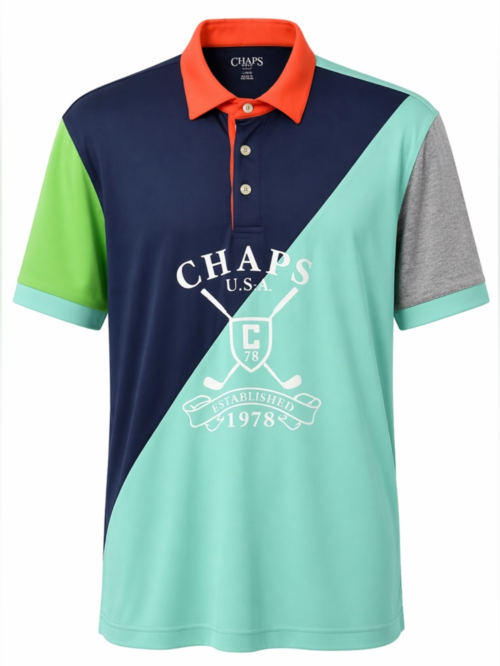 Men's Chaps Performance Golf Heritage Polo Multicolor SZL